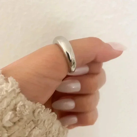 925 Sterling Silver Chunky Thick Ring Large Bold Statement Ring - Picture 2 of 4